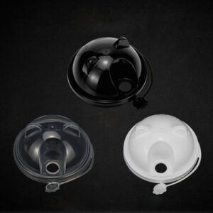 9cm disposable milk tea cup lid injection molded cup cover transparent black and white panda shaped leak proof thickened cup lids