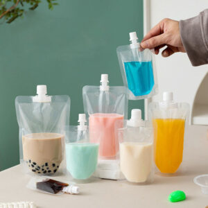 Suction nozzle bags Disposable beverage bag Chinese medicine milk tea beer bag Transparent self-supporting suction nozzle packaging bags