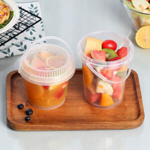 Milk tea bucket fruit tea bucket oversized cup 700/1000ml transparent frosted handheld beverage buckets packaged cup Convenient to carry when going out